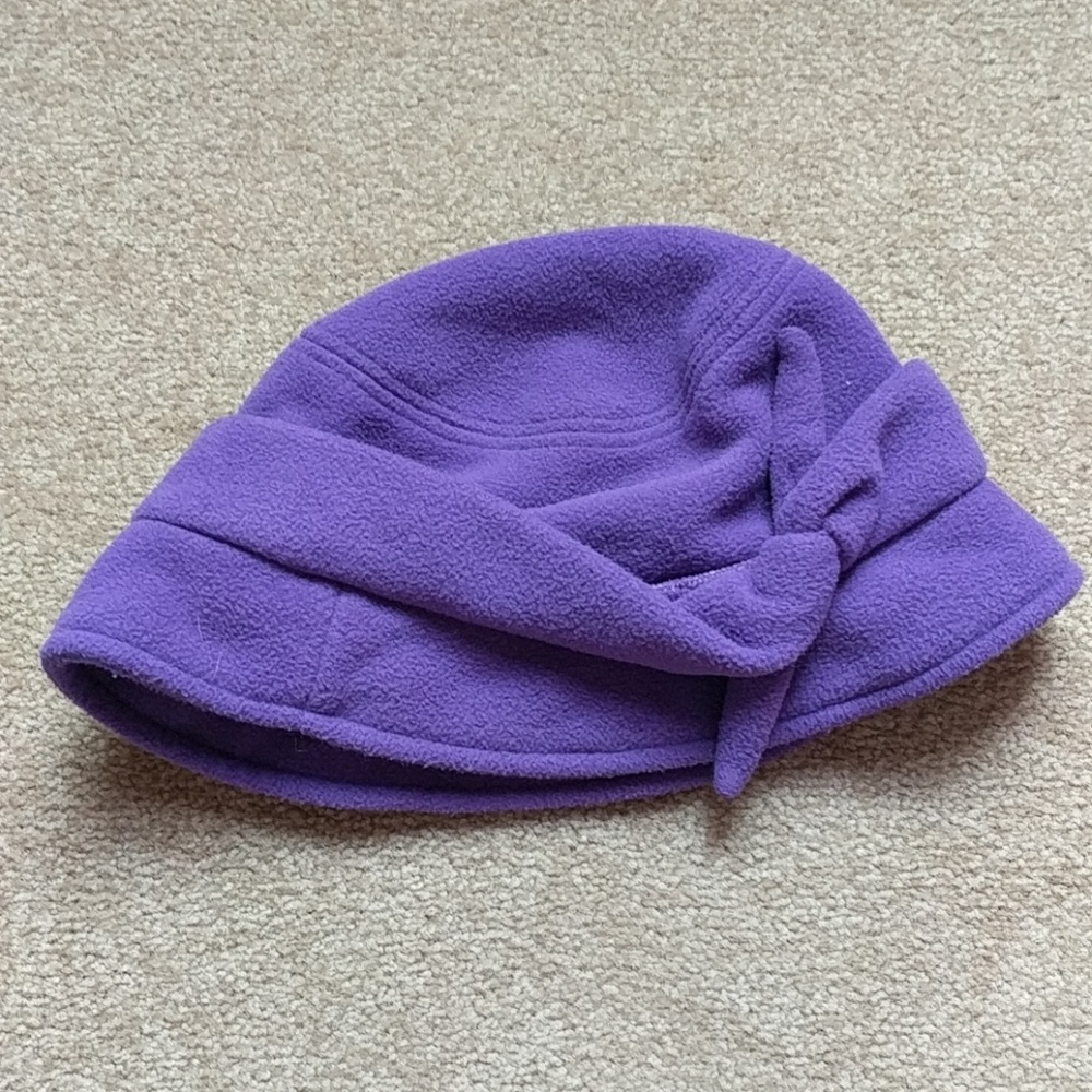 Purple fleece kids toddler youth hat